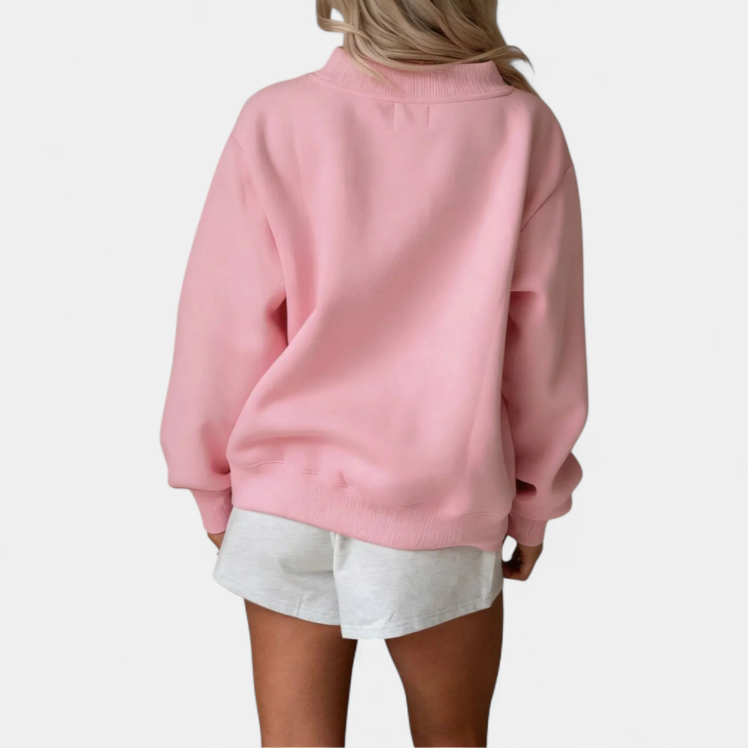 Damski Sweter Oversize z Golfem i Prążkowaną Fakturą - 8