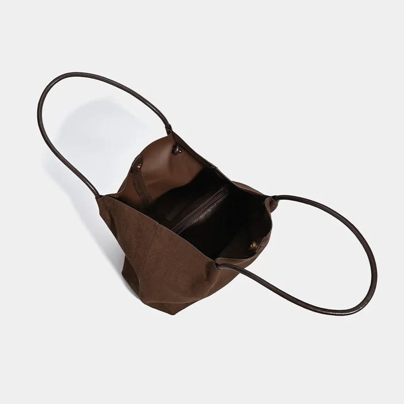 Damska Torba Shopper z Kosmetyczką, Dwuczęściowy Komplet w Stylu Retro - 10