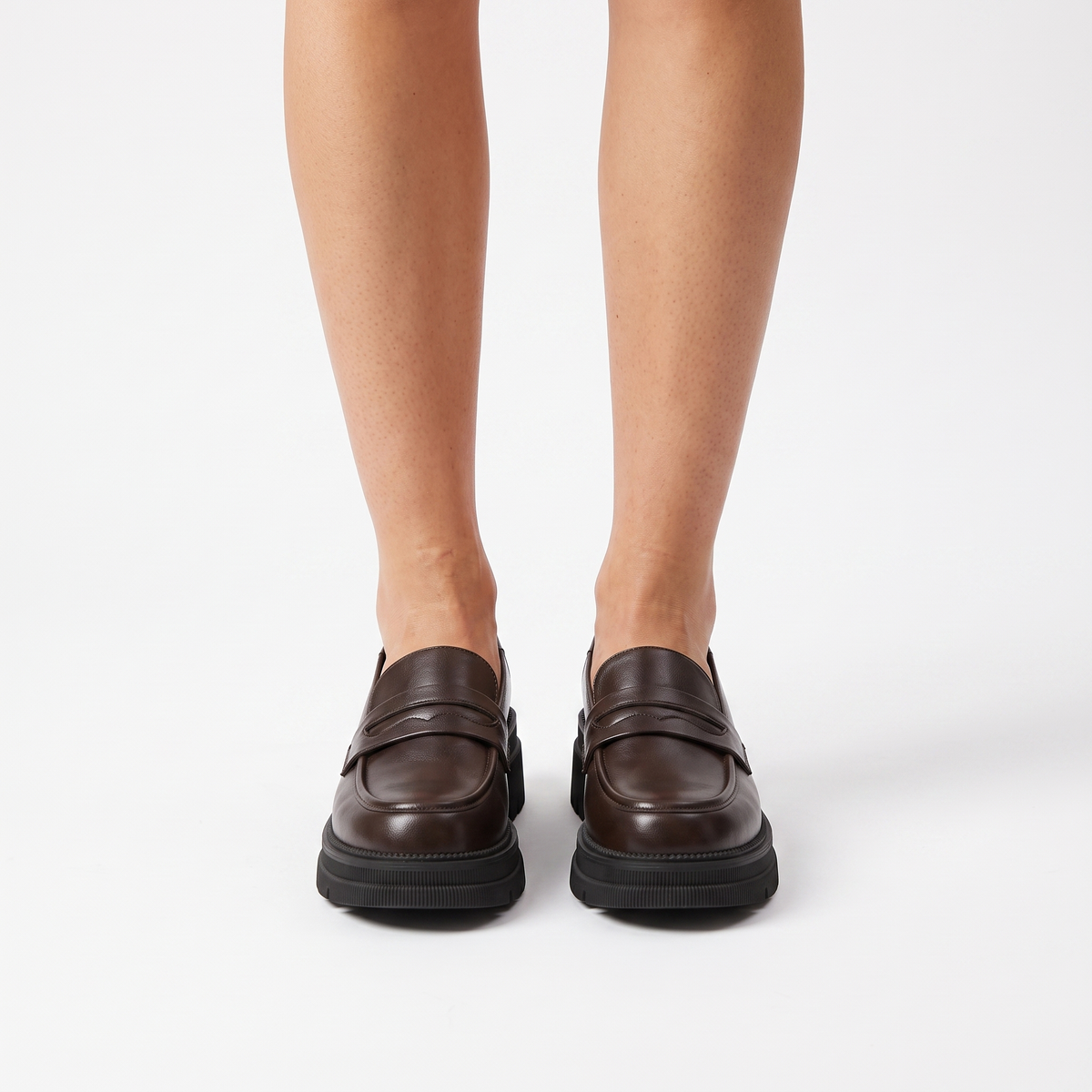 Damskie Loafersy na Grubej Podeszwie z Paskiem - 5