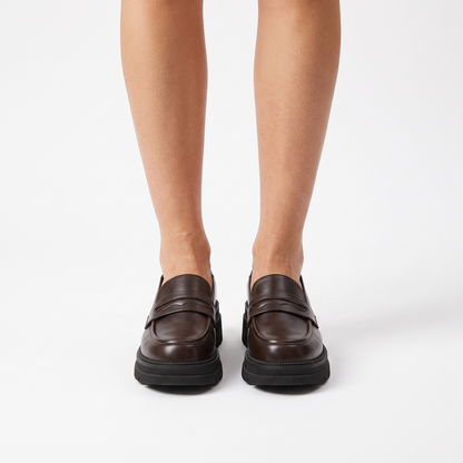 Damskie Loafersy na Grubej Podeszwie z Paskiem - 5