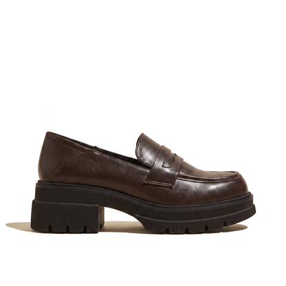 Damskie Loafersy na Grubej Podeszwie z Paskiem - 3