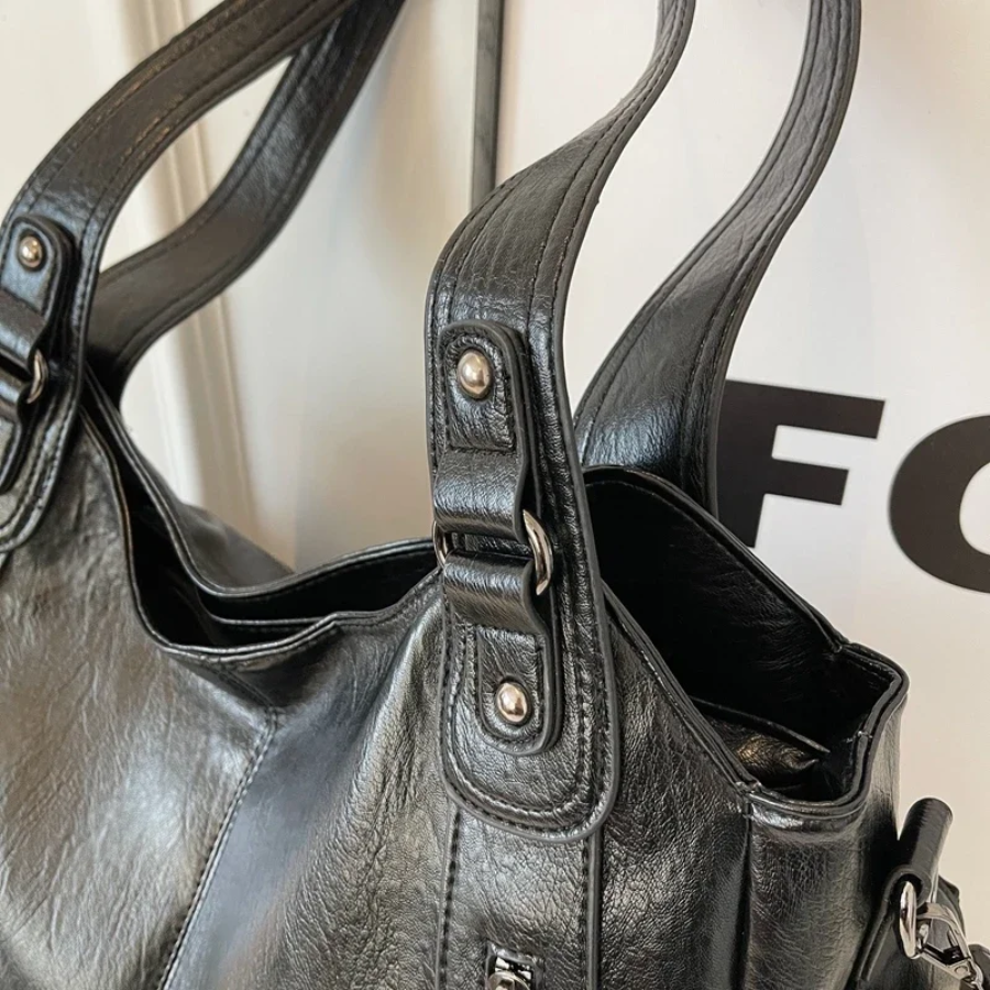 Damska Torba Shopper z Zamkiem i Kieszeniami - 10
