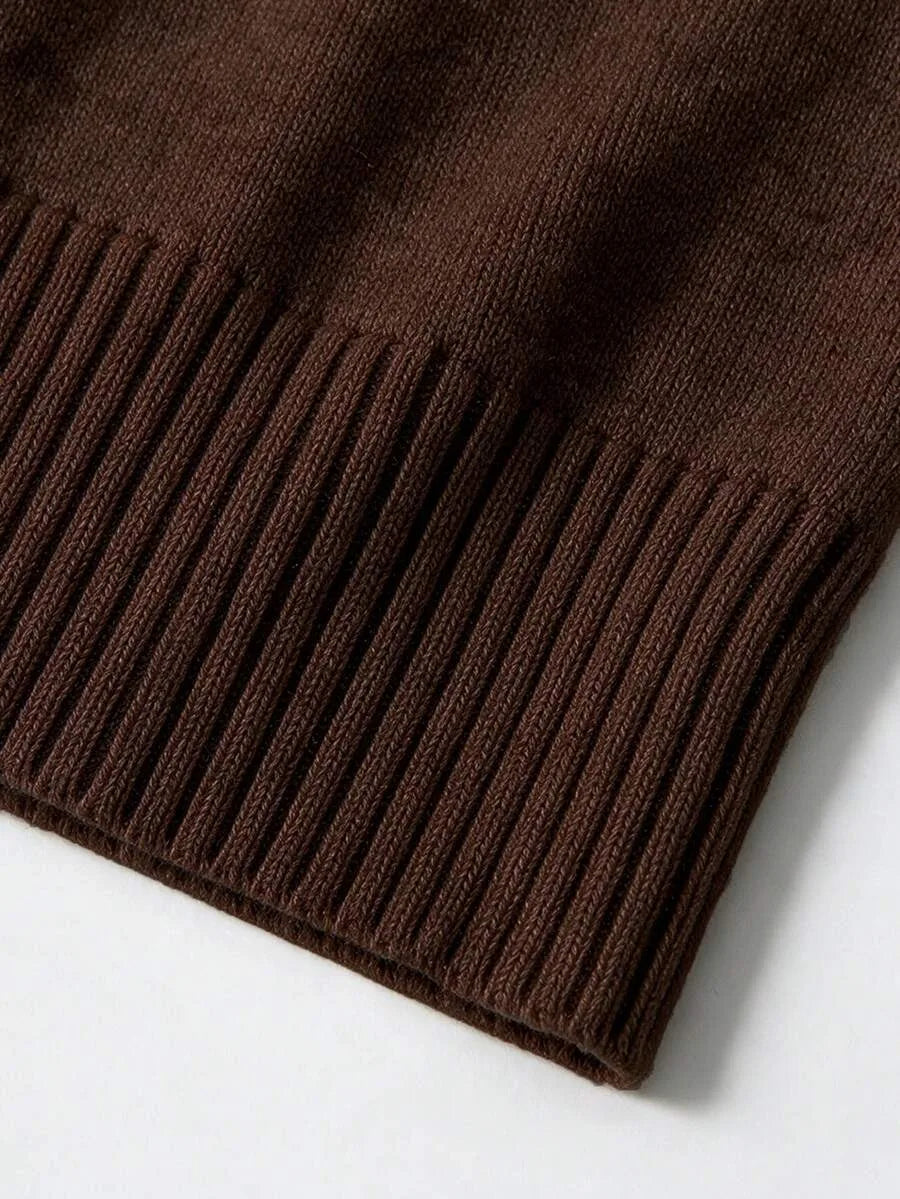 Damski Sweter z Koronkowym Wykończeniem i Okrągłym Dekoltem - 50