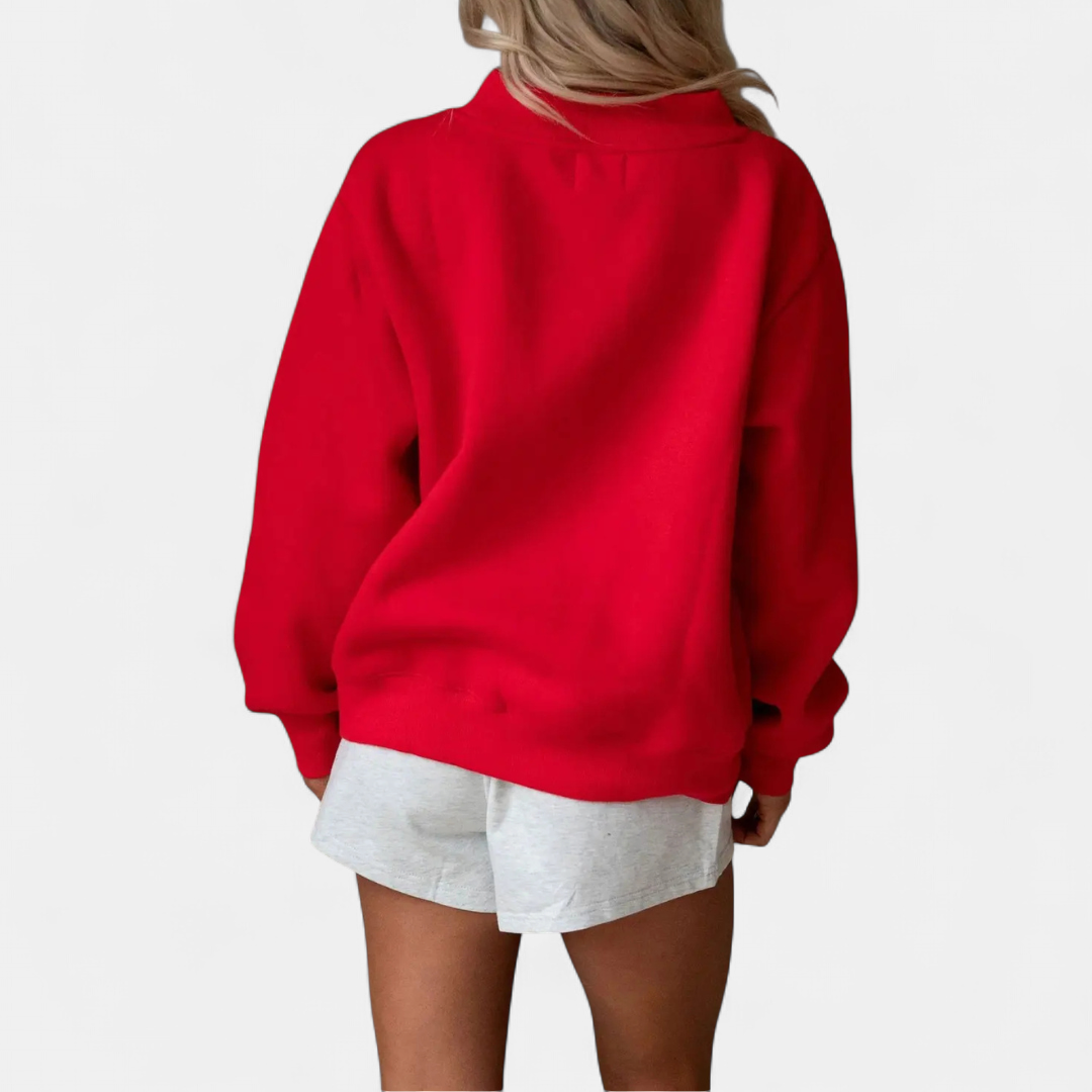 Damski Sweter Oversize z Golfem i Prążkowaną Fakturą - 5