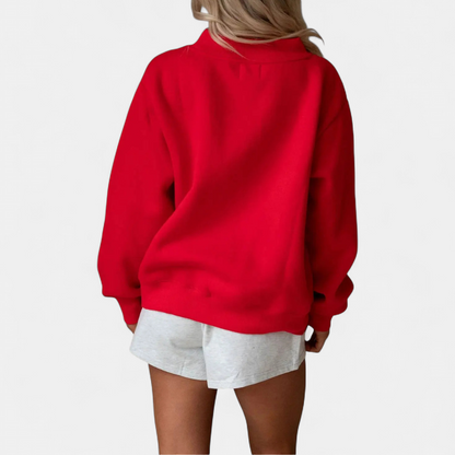 Damski Sweter Oversize z Golfem i Prążkowaną Fakturą - 5