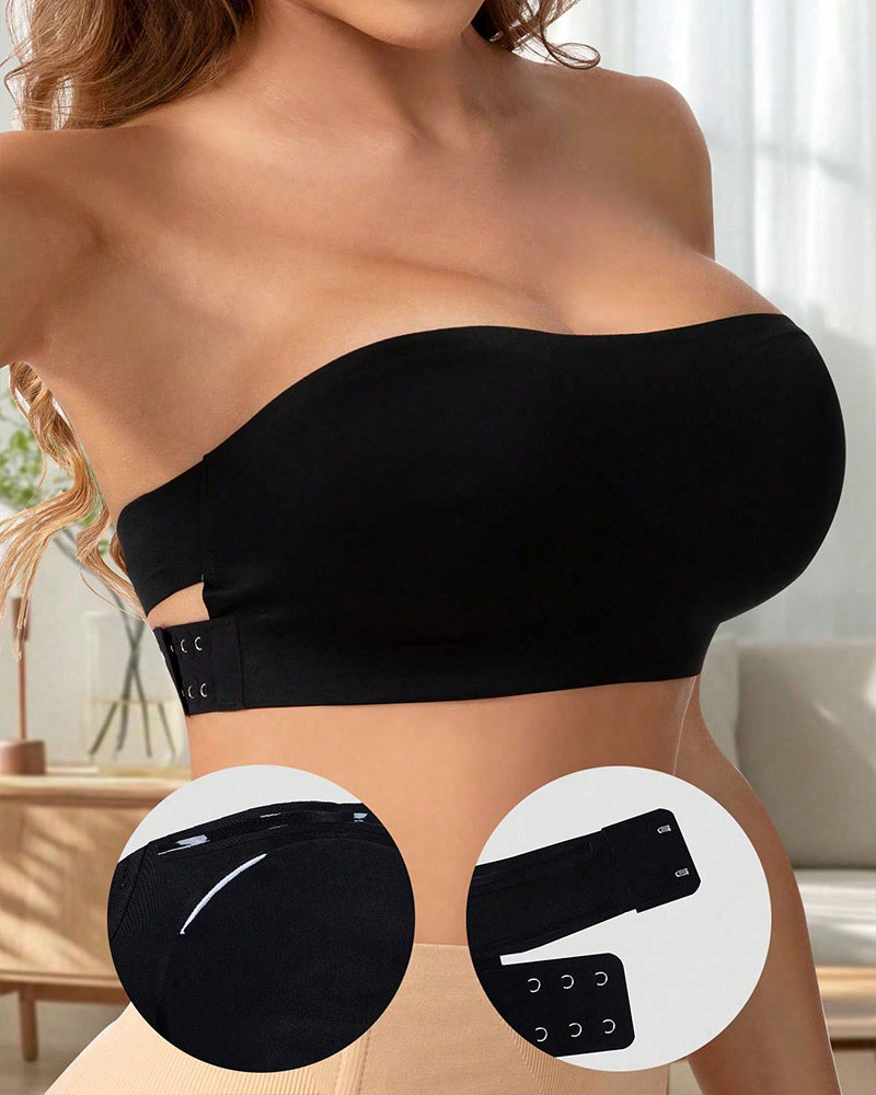Bezszwowy Bralette Bandeau bez Ramiączek z Krzyżowanym Tyłem - 5