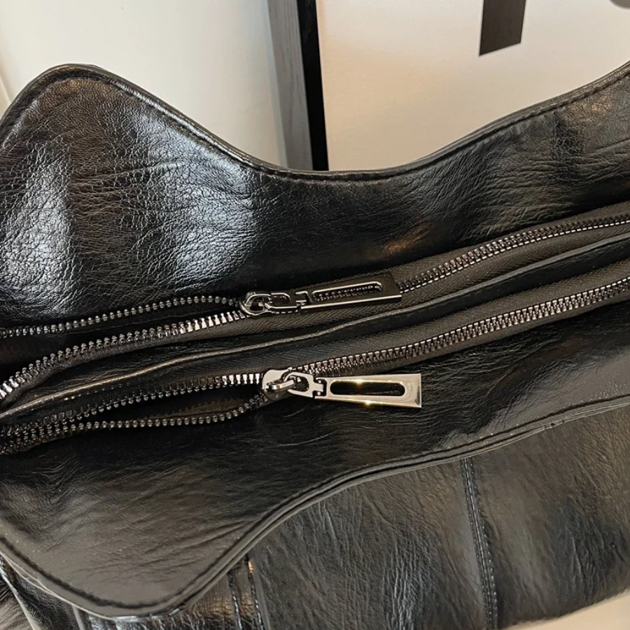 Damska Torba Shopper z Zamkiem i Kieszeniami - 13