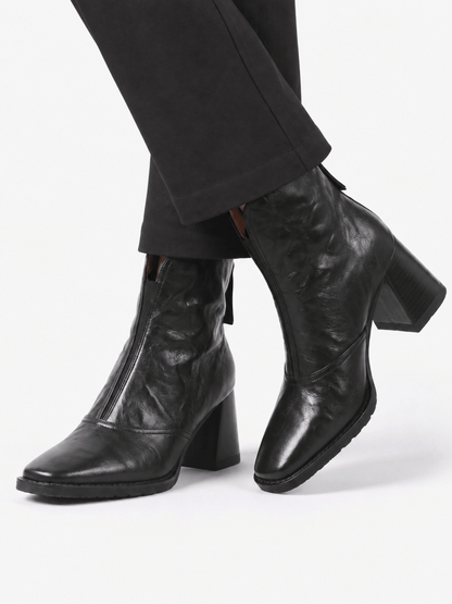 Damskie Botki Ankle na Słupku z Zamkiem - 5