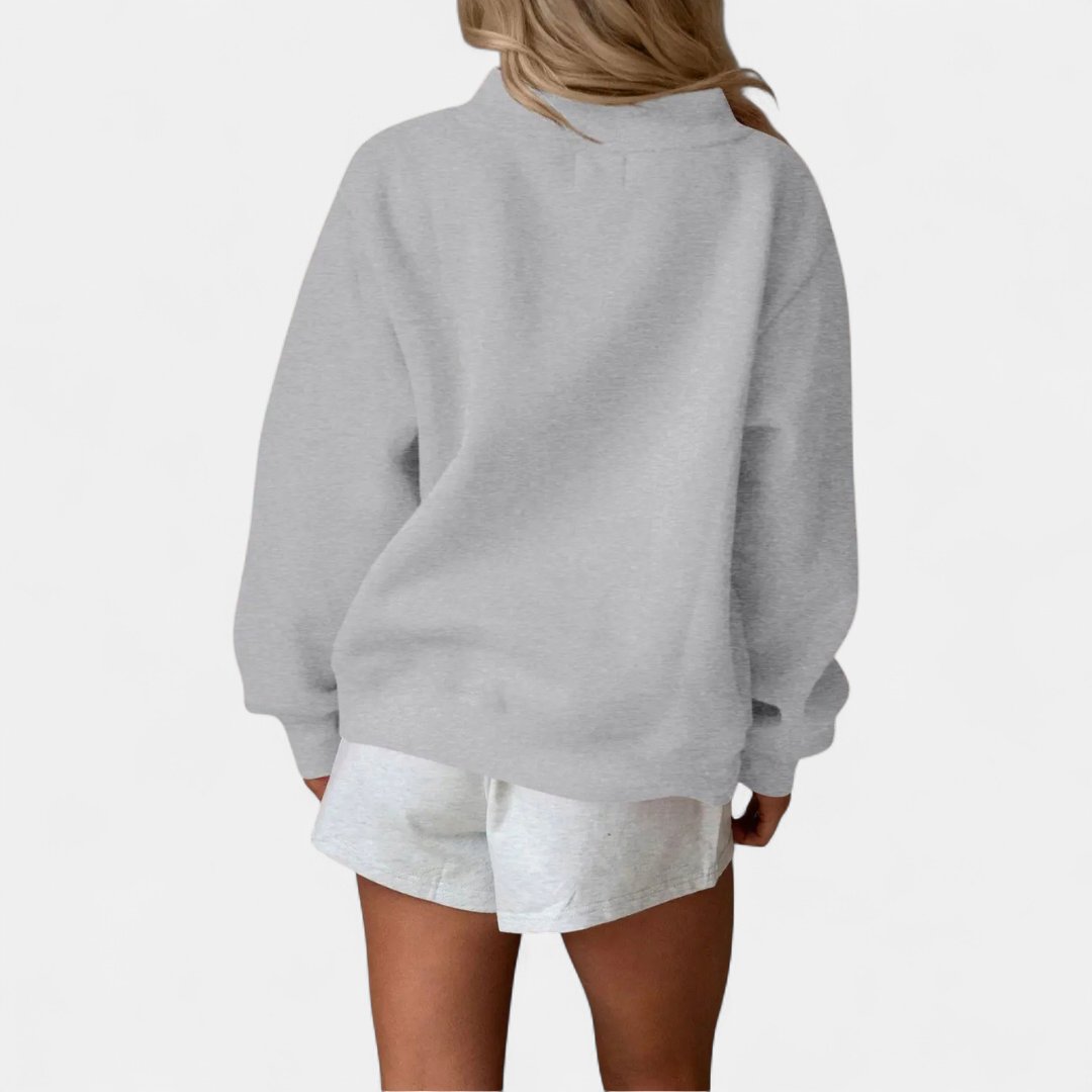 Damski Sweter Oversize z Golfem i Prążkowaną Fakturą - 6