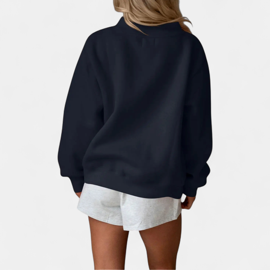 Damski Sweter Oversize z Golfem i Prążkowaną Fakturą - 7