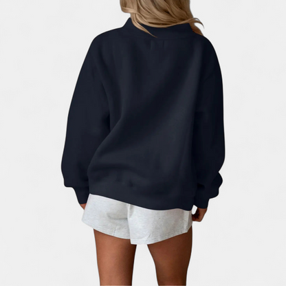 Damski Sweter Oversize z Golfem i Prążkowaną Fakturą - 7