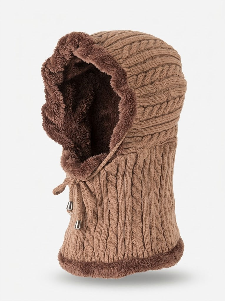 Damska Czapka Balaclava z Ociepleniem - Khaki