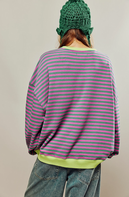 Damska Bluza Oversize z Okrągłym Dekoltem - 12