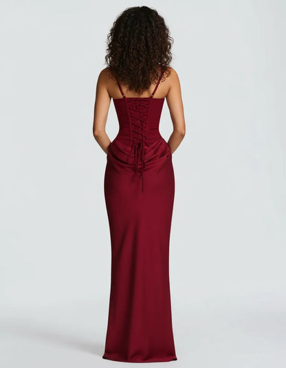 Damska Sukienka Midi Dopasowana z Gorsetowym Krojem - 17