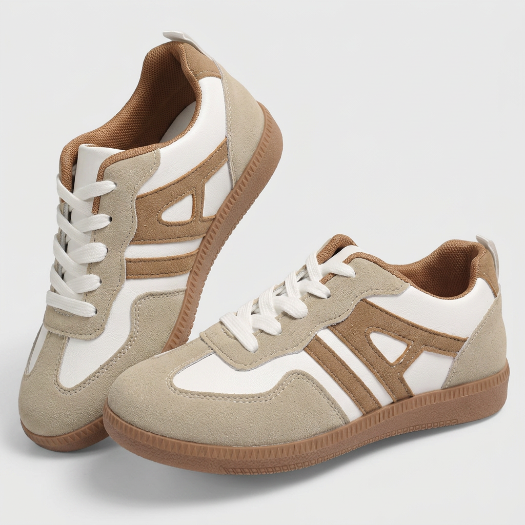 Damskie Sneakersy z Sznurowaniem i Retro Detalami - 2