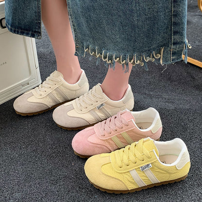 Damskie Sneakersy Retro z Wiązaniem - 4