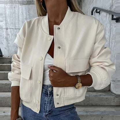 Damska Kurtka Bomber Oversize z Kieszeniami - 6