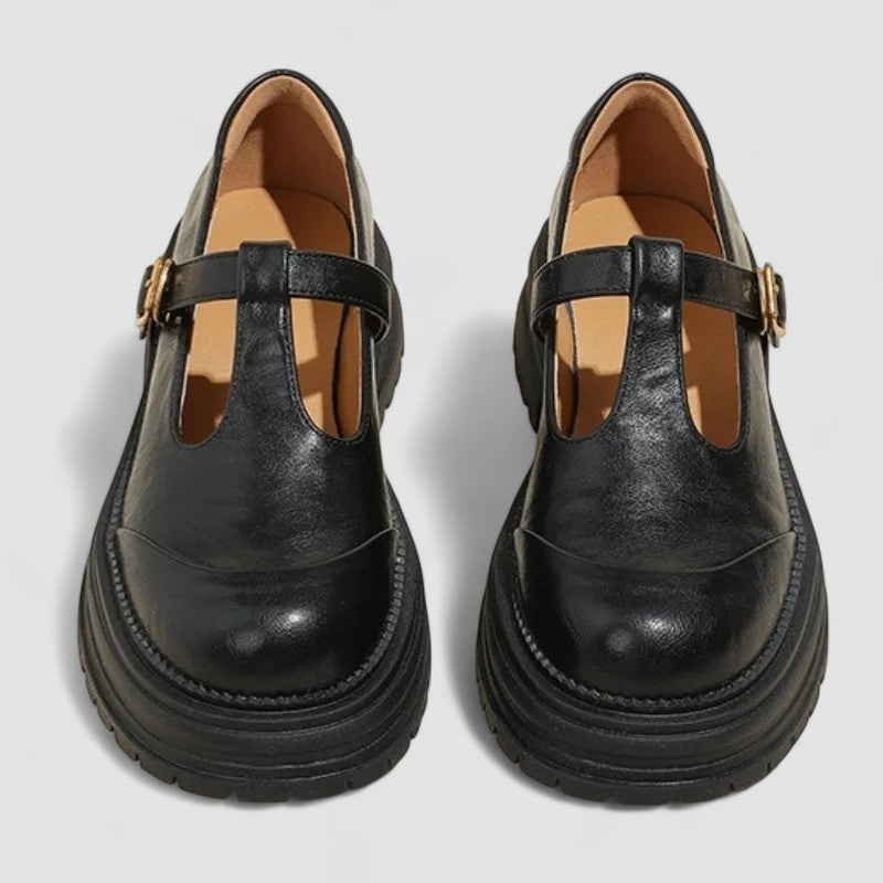 Damskie Buty Mary Jane Vintage z Grubą Podeszwą - 7
