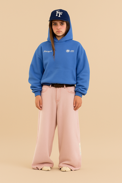 Damska Bluza Oversize z Kapturem i Kieszenią Kangurką - 31