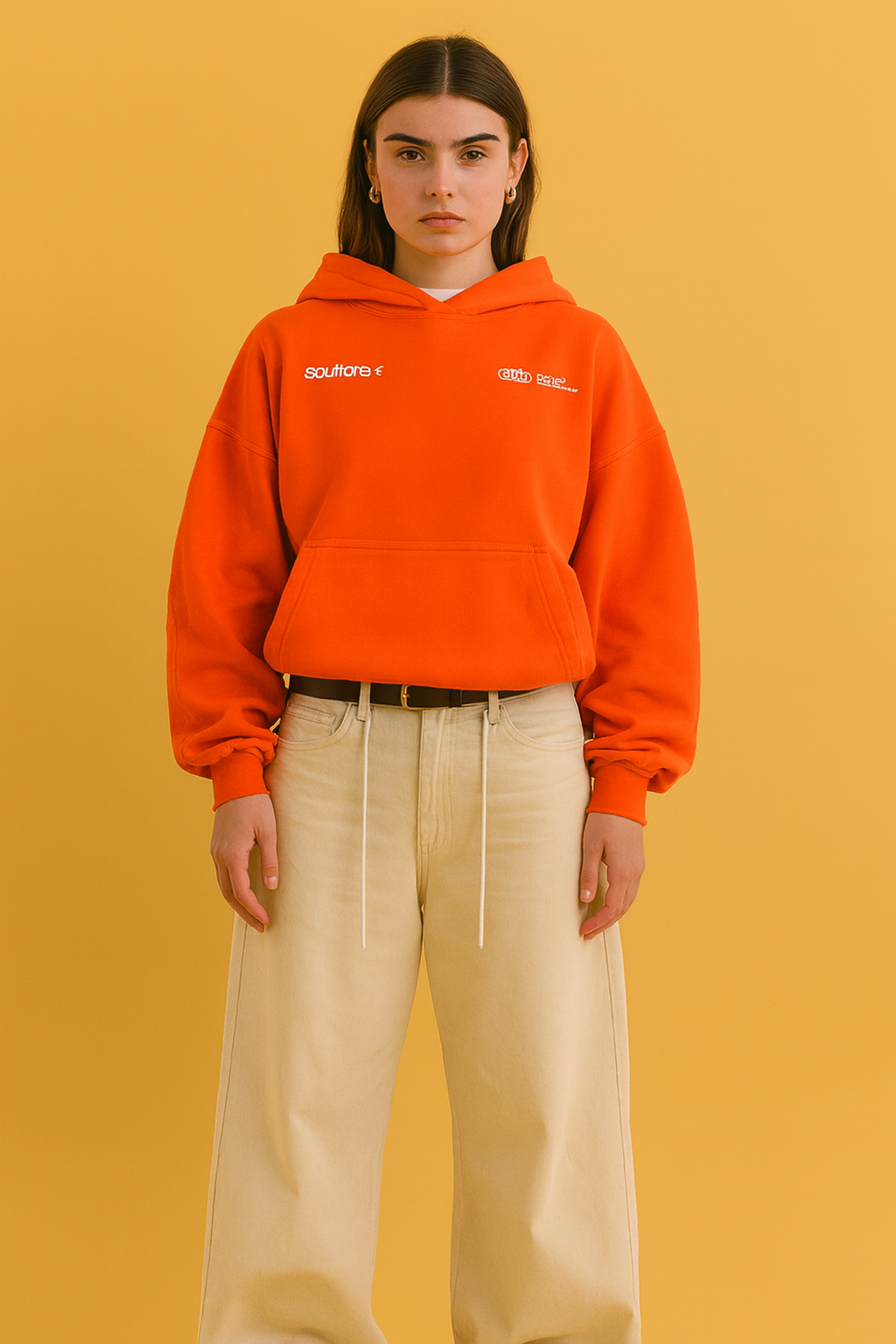 Damska Bluza Oversize z Kapturem i Kieszenią Kangurką - 35
