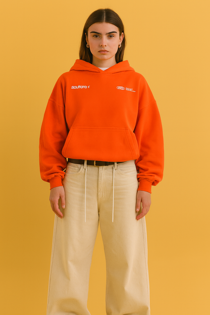 Damska Bluza Oversize z Kapturem i Kieszenią Kangurką - 35
