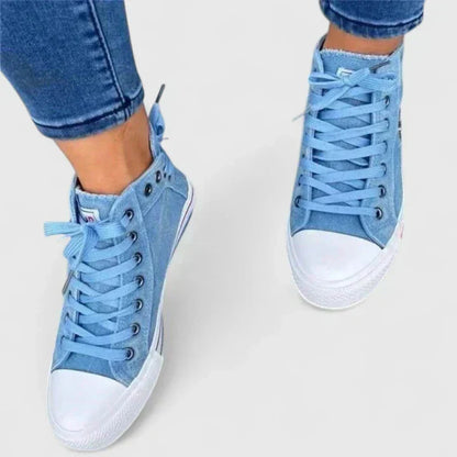 Damskie Sneakersy Wysokie z Zamkiem - 4