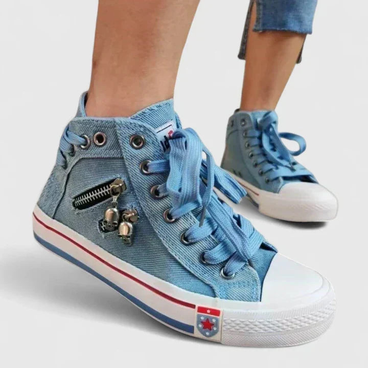 Damskie Sneakersy Wysokie z Zamkiem - 6