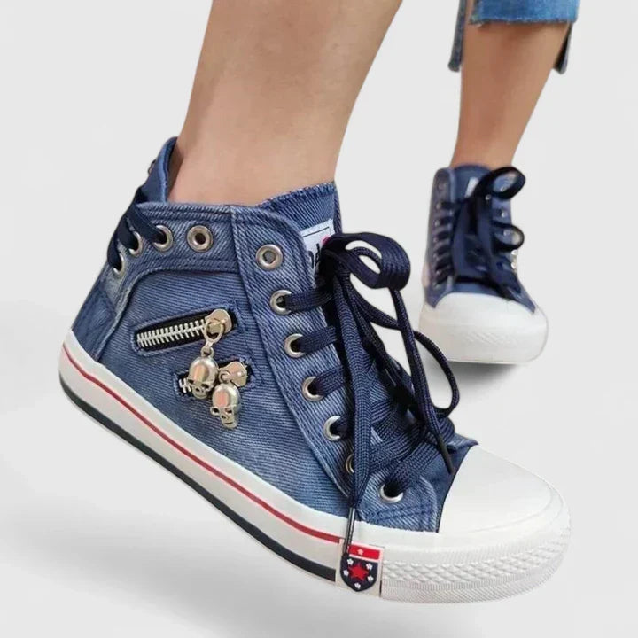 Damskie Sneakersy Wysokie z Zamkiem