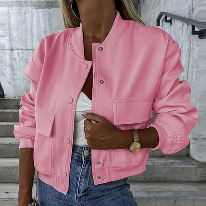 Damska Kurtka Bomber Oversize z Kieszeniami - 3