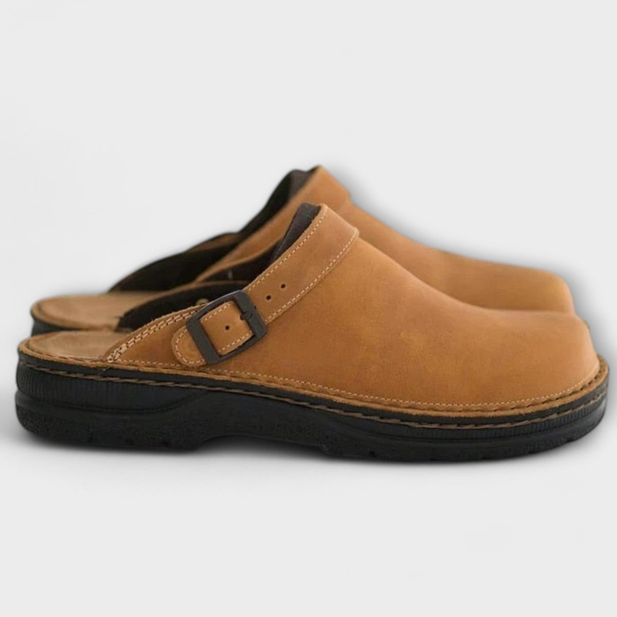 Damskie Chodaki z Paskiem i Klamrą - Khaki