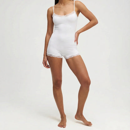 Damska Bodysuit z Koronką i Cienkimi Ramiączkami - 7