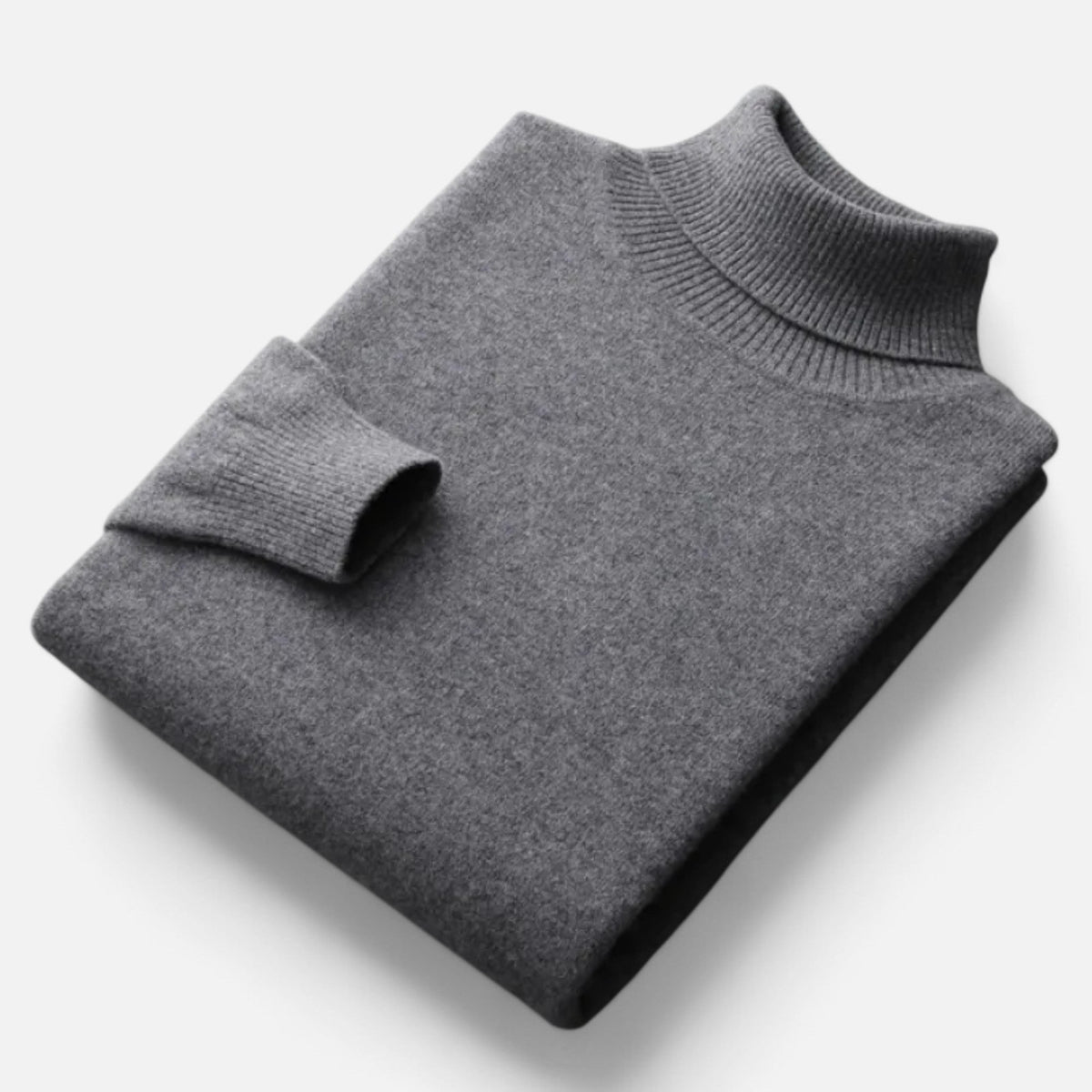 Męski Sweter Oversize ze Stójką i Prążkowaną Fakturą - Szary