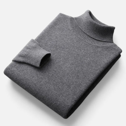 Męski Sweter Oversize ze Stójką i Prążkowaną Fakturą - Szary