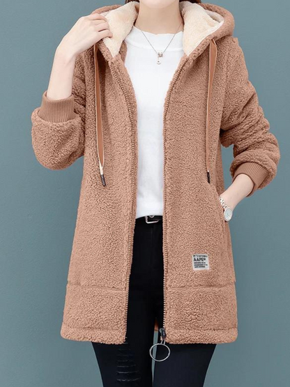 Damska Bluza z Kapturem Teddy - Brązowy