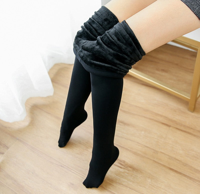 Damskie Legginsy Ocieplane z Wysokim Stanem - Czarny