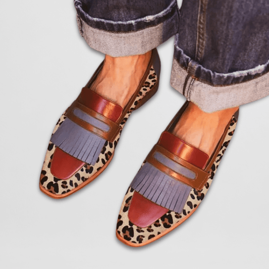 Damskie Loafersy ze Strzępiastym Wykończeniem - Brązowy