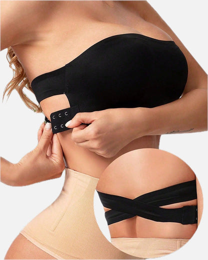 Bezszwowy Bralette Bandeau bez Ramiączek z Krzyżowanym Tyłem - 2