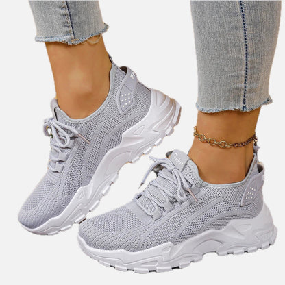 Damskie Sneakersy z Siateczkową Cholewką i Grubą Podeszwą - 2