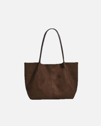 Damska Torba Shopper z Kosmetyczką, Dwuczęściowy Komplet w Stylu Retro - 2