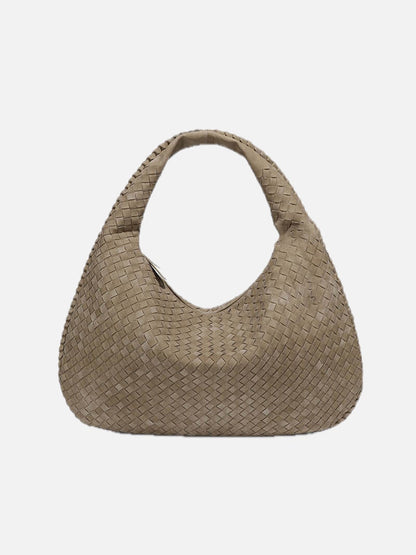 Damska Torba Shopper Oversize Pleciona z Panelami - 3