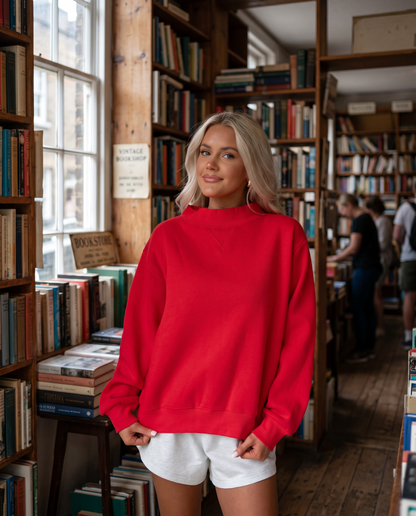 Damski Sweter Oversize z Golfem i Prążkowaną Fakturą