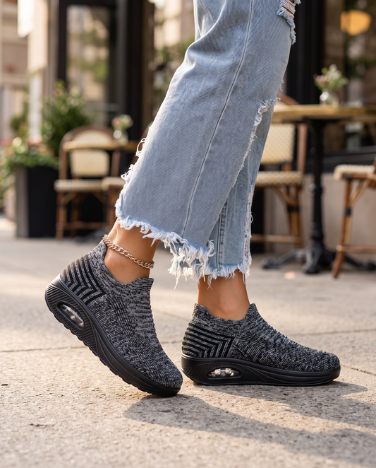 Damskie Sneakersy Wsuwane z Dzianiny i Poduszką Powietrzną w Podeszwie