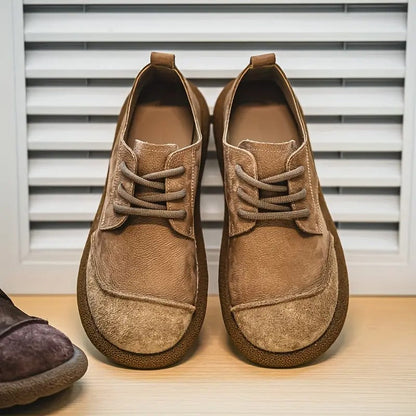 Męskie Buty Casualowe Zamszowe z Gumową Podeszwą - Khaki