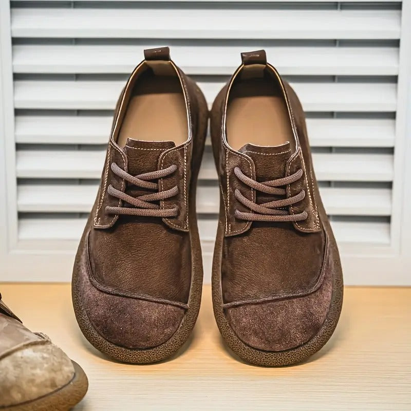 Męskie Buty Casualowe Zamszowe z Gumową Podeszwą - Brązowy
