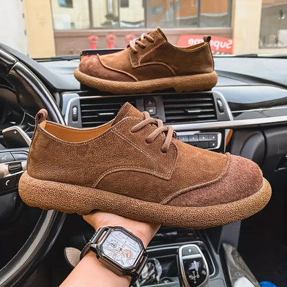 Męskie Buty Casualowe Zamszowe z Gumową Podeszwą - 12