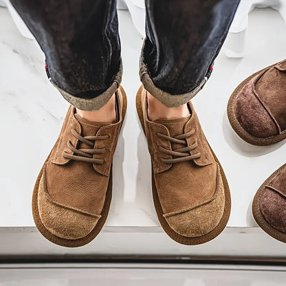 Męskie Buty Casualowe Zamszowe z Gumową Podeszwą