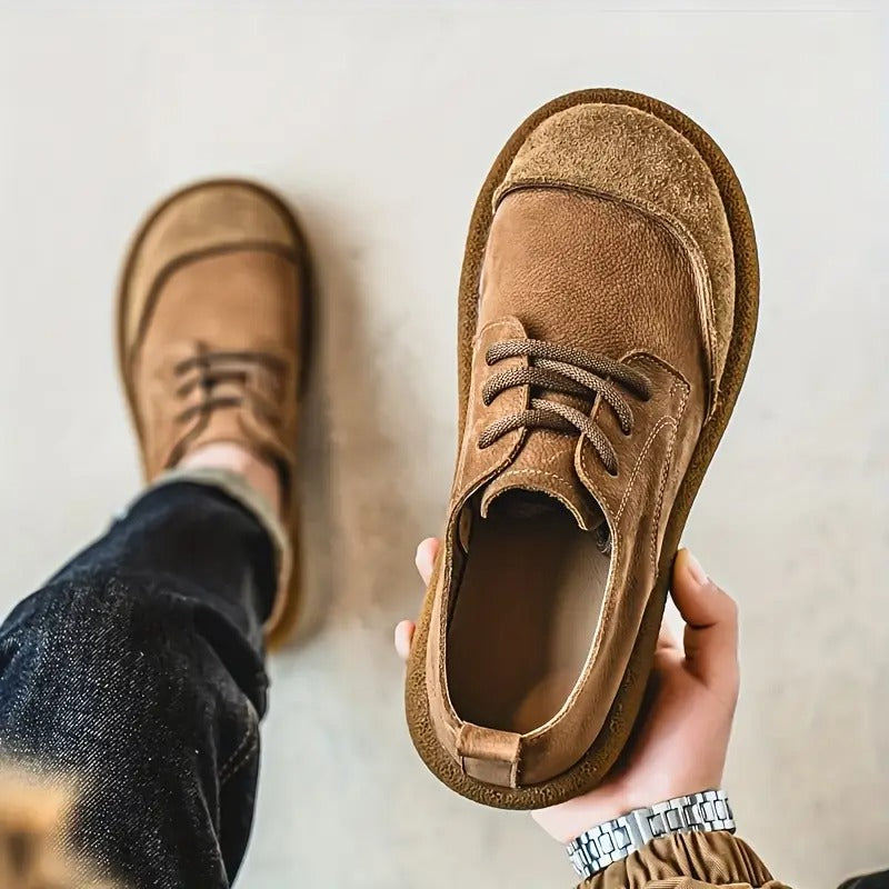 Męskie Buty Casualowe Zamszowe z Gumową Podeszwą - 5
