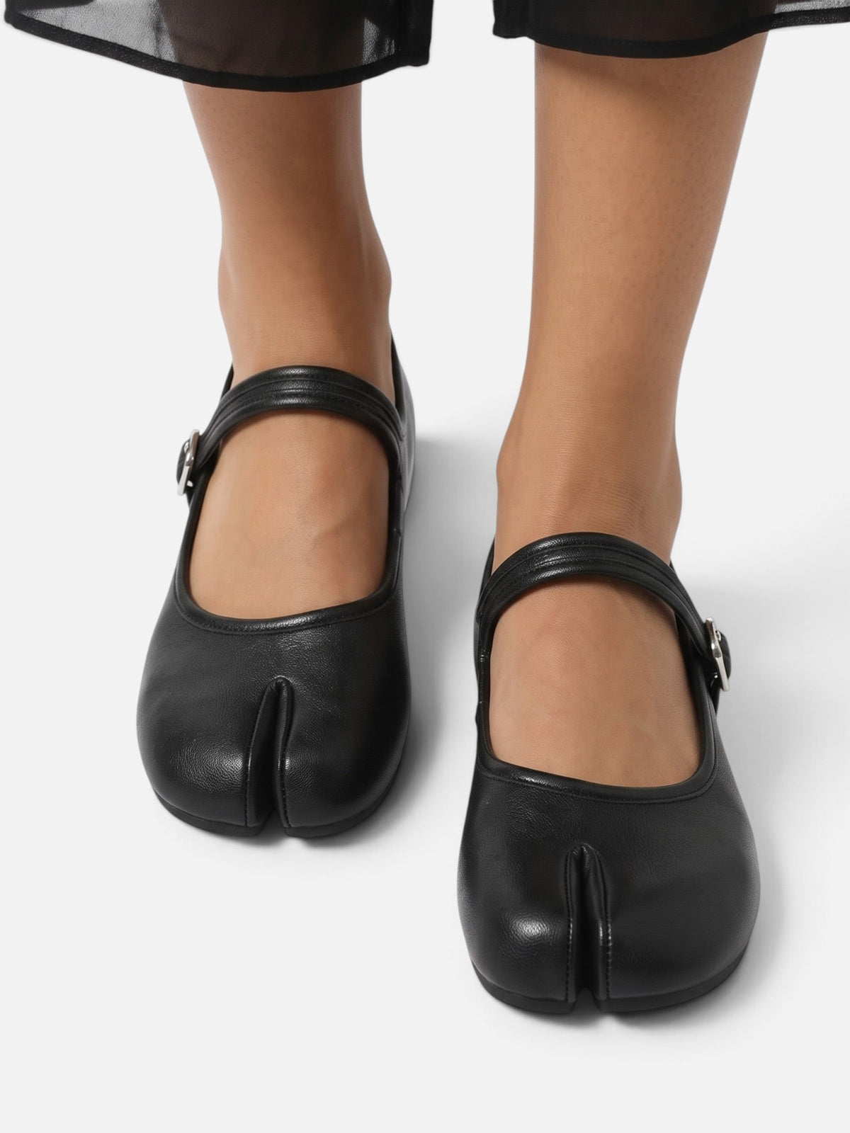 Damskie Buty Mary Jane z Paskiem na Klamrę - 4