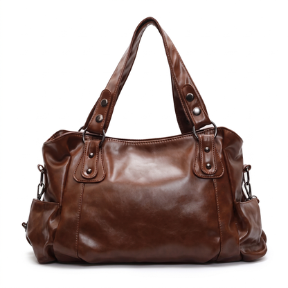 Damska Torba Hobo z Regulowanym Paskiem - Kawowy