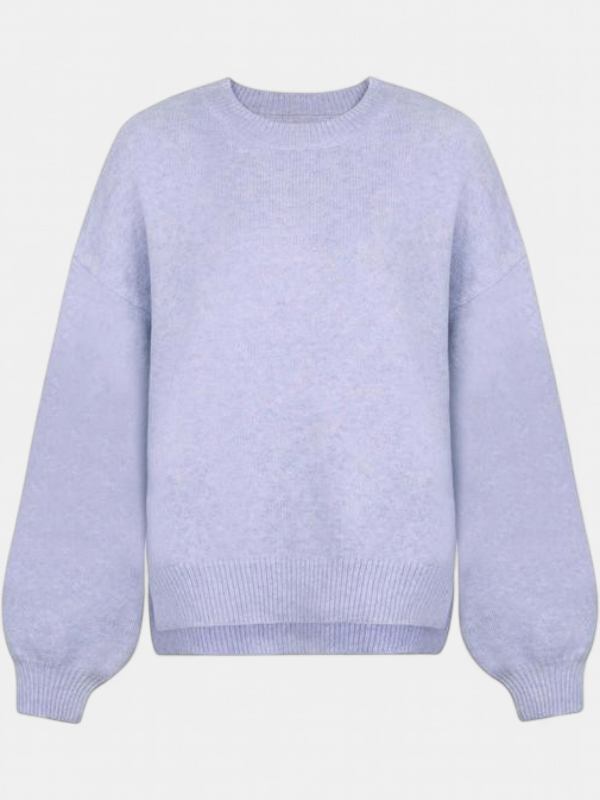 Damski Sweter Oversize z Opuszczonymi Ramionami i Rozcięciami przy Dole - Śliwkowy